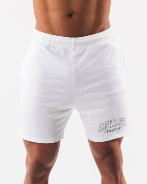 Men's Alphalete AA Mesh Short 6” Shorts White | 2450-VIHTK