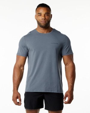 Men's Alphalete Classic Tee Shirts Carbon | 7304-LNAEM