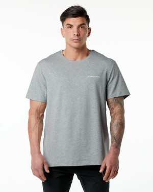 Men's Alphalete Classic Tee Shirts Heather Grey | 0293-XBLSO