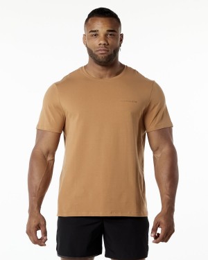 Men's Alphalete Classic Tee Shirts Rust | 4976-GRICW