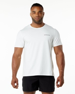 Men's Alphalete Classic Tee Shirts White | 5982-EYSXU