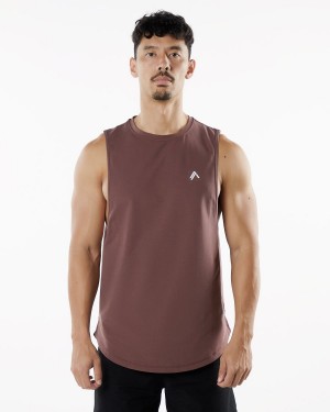 Men's Alphalete Dynasty Tank Tanks Merlot | 3460-MAHFG