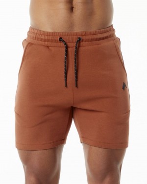 Men's Alphalete ELMTS Athletic Short 6" Shorts Brick | 7459-OMCFI