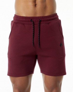 Men's Alphalete ELMTS Athletic Short 6" Shorts Burgundy | 5316-AMGBC