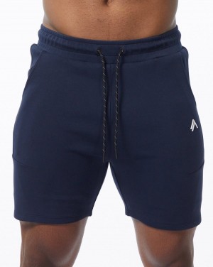 Men's Alphalete ELMTS Athletic Short 6" Shorts Navy | 6123-ZNOHD