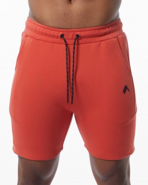 Men's Alphalete ELMTS Athletic Short 6" Shorts Orange | 1906-QHXPO