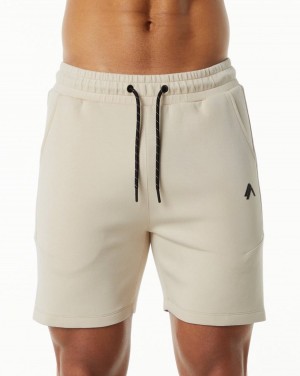 Men's Alphalete ELMTS Athletic Short 6" Shorts Vanilla | 7834-OLBSG