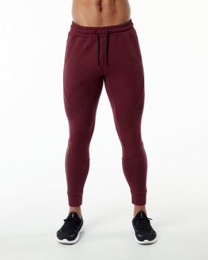 Men's Alphalete ELMTS Cuffed Jogger Jogger Burgundy | 8362-TGWNZ