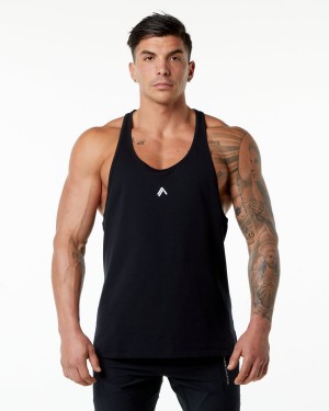 Men's Alphalete Emblem Stringer Stringers Black | 5918-GTJUS