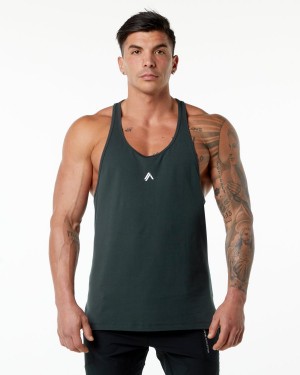 Men's Alphalete Emblem Stringer Stringers Hunter Green | 2453-ZUHOB