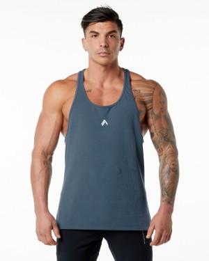 Men's Alphalete Emblem Stringer Stringers Whale Blue | 9021-DRSMZ