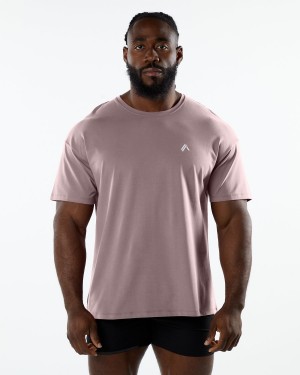 Men's Alphalete Emblem Tee Shirts Mauve | 1250-EXJNY