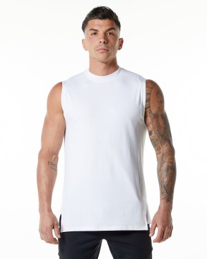 Men's Alphalete Evo Tank Tanks White | 1927-FIOQN