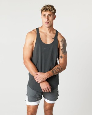 Men's Alphalete Heavy Cotton Core Stringer Stringers Shadow | 3518-SRHKL