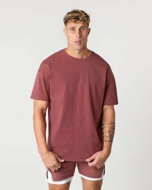 Men's Alphalete Heavy Cotton Core Tee Shirts Autumn | 5387-VMUBA