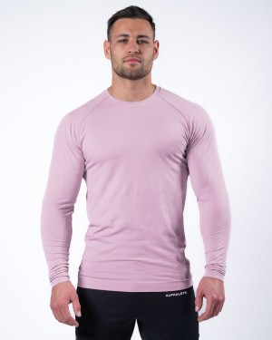 Men's Alphalete Hero Long Sleeve Tee Shirts Bloom | 6289-PCRIF