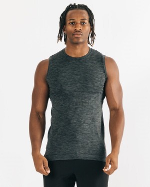 Men's Alphalete Hero Tank Tanks Black Marl | 7024-LGRDH