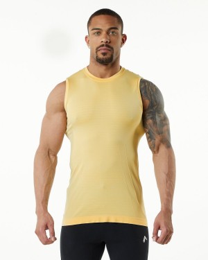 Men's Alphalete Hero Tank Tanks Faded Honey | 8634-JQTWE