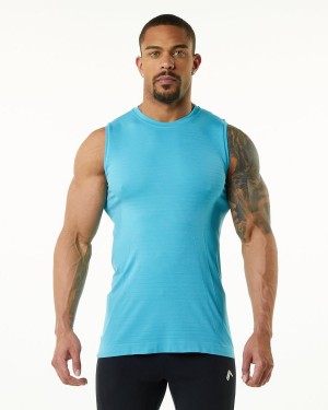 Men's Alphalete Hero Tank Tanks Faded Ocean | 2719-UGAVF