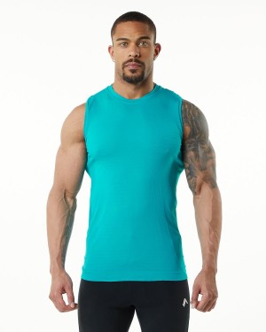 Men's Alphalete Hero Tank Tanks Ocean | 6207-PNXKT