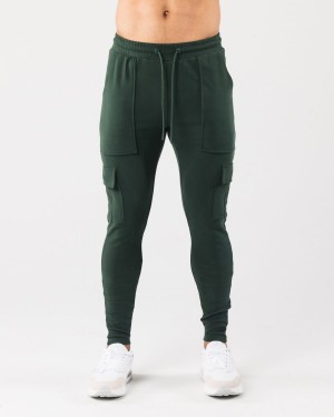 Men's Alphalete Identity Cargo Jogger Evergreen | 1950-WZCBL