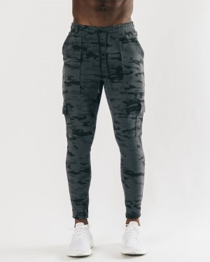 Men's Alphalete Identity Cargo Jogger Phantom Camo | 7619-OWDEI