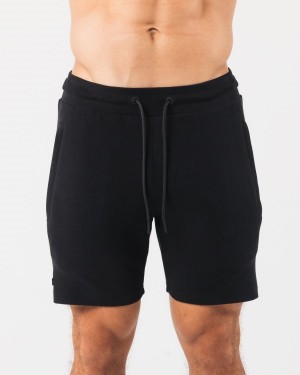 Men's Alphalete Identity Short 6” Shorts Black | 6459-YCDTZ