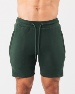 Men's Alphalete Identity Short 6” Shorts Evergreen | 2794-EFTCU