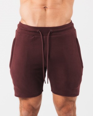 Men's Alphalete Identity Short 6” Shorts Sangria | 8604-KALYM