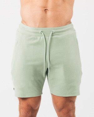 Men's Alphalete Identity Short 6” Shorts Sage | 1846-HYIAU