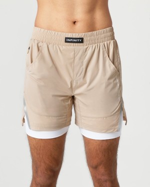 Men's Alphalete Infinity Speed Short 5.5" Shorts Linen | 1402-VHGPI