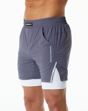 Men's Alphalete Infinity Speed Short 5.5" Shorts Muted Purple | 9184-CWBUK