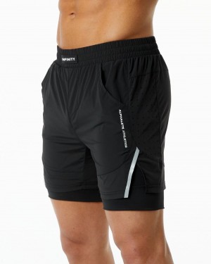 Men's Alphalete Infinity Speed Short 5.5" Shorts Black | 2513-NJSFW