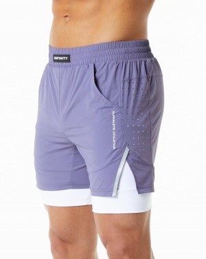 Men's Alphalete Infinity Speed Short 5.5" Shorts Digital Violet | 1489-CIWQF