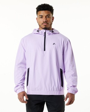 Men's Alphalete Infinity Tech Jacket Jackets Static Lavender | 9364-JLFMP