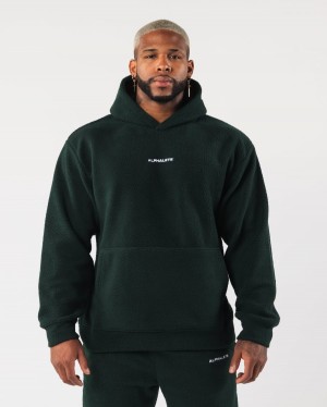 Men's Alphalete King Hoodie Hoodie Evergreen | 3968-MFJWC