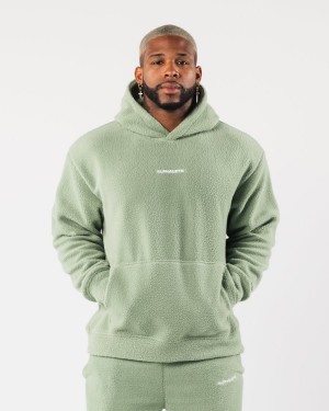 Men's Alphalete King Hoodie Hoodie Sage | 3920-AVOXM