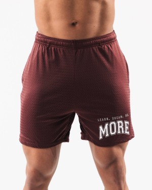 Men's Alphalete LDB More Mesh Short 6” Shorts Burgundy | 2478-SYLHW