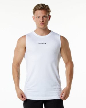 Men's Alphalete Ozone Tank Tanks White | 7162-TZFNR