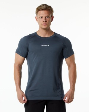 Men's Alphalete Ozone Tee Shirts Carbon | 5746-GYSVF