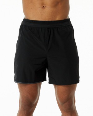 Men's Alphalete Studio Short 6" Shorts Black | 0248-IYPAC