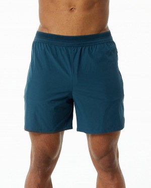 Men's Alphalete Studio Short 6" Shorts Dark Blue | 0681-LDBAS