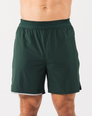 Men's Alphalete Studio Short 6" Shorts Evergreen | 6789-ZMLXU