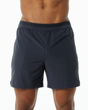 Men's Alphalete Studio Short 6" Shorts Charcoal | 0674-OEHQM