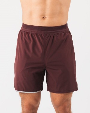 Men's Alphalete Studio Short 6" Shorts Sangria | 7506-VYGXN