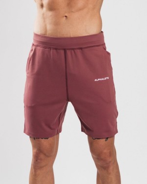 Men's Alphalete Trace Short 8" Shorts Mauve | 0298-LYNXS