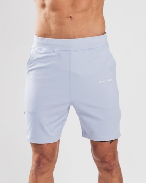 Men's Alphalete Trace Short 8" Shorts Blue Lace | 0746-QAOSJ