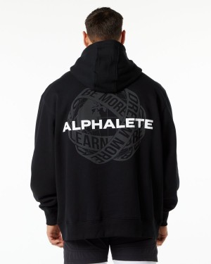 Men's Alphalete Unity Hoodie Hoodie Black | 5721-TXHPR