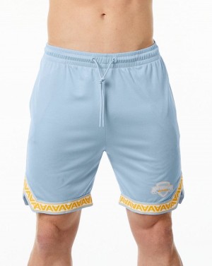 Men's Alphalete Varsity Basketball Short 9" Shorts Light Blue | 8509-KVAYJ