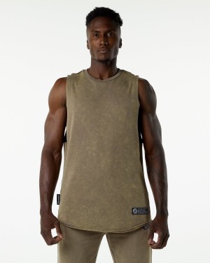 Men's Alphalete Very Terry Cutoff Stringers Smokey Quartz | 6451-SFPNW